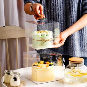 صندوق هدايا صغير مربع شفاف لعيد الميلاد وعيد الميلاد وعيد الأم لحفلات الزفاف صندوق هدايا للبيع بالجملة صندوق كيك شفاف مع مقبض - Product Image 2