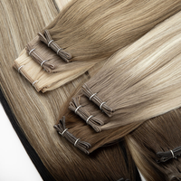 Cheveux vierges 100% naturels, double épaisseur, pour extensions de cheveux européens et slaves avec fixation micro-anneaux, emballage personnalisable