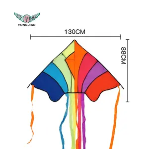 Factory Hot Sale Discount Multi-Tail Easy Fly Delta Rainbow Flying Kite