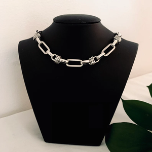 Collar Punk 2022 Personalizado de Acero Inoxidable Chapado en Oro, Gargantilla Cristiana con Cadena Gruesa y Eslabones Rectangulares, Unisex - Product Image 6