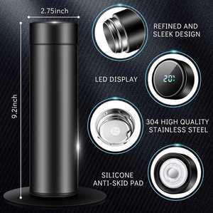 Hot Selling 16oz Stainless Steel Vacuum Digital <b>Smart</b> Tumbler with LCD Temperature Display and Lid Private Label - Product Image 2