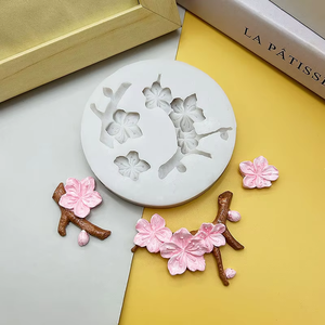 Molde de silicona DIY para rama de flor de durazno, para chocolate, fudge, resina, decoración de pasteles, herramienta de manualidades - Product Image 1