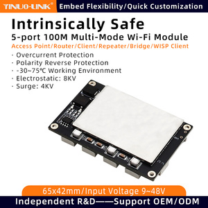 YINUO-LINK YN-IR10501 intrinsically an toàn 5 cổng 10/100Mbps công nghiệp tầm xa WIFI Module 65*42 Mét Mini AP/khách hàng mô-đun - Product Image 2
