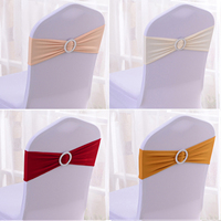 Ceinture de chaise extensible en or bleu royal bon marché en gros avec boucle pour décorations de mariage