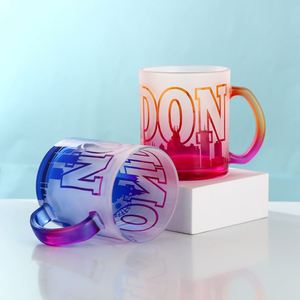 Mug en verre transparent à logo personnalisé, isolation simple paroi, pour café et lait – Offre spéciale Londres - Product Image 2