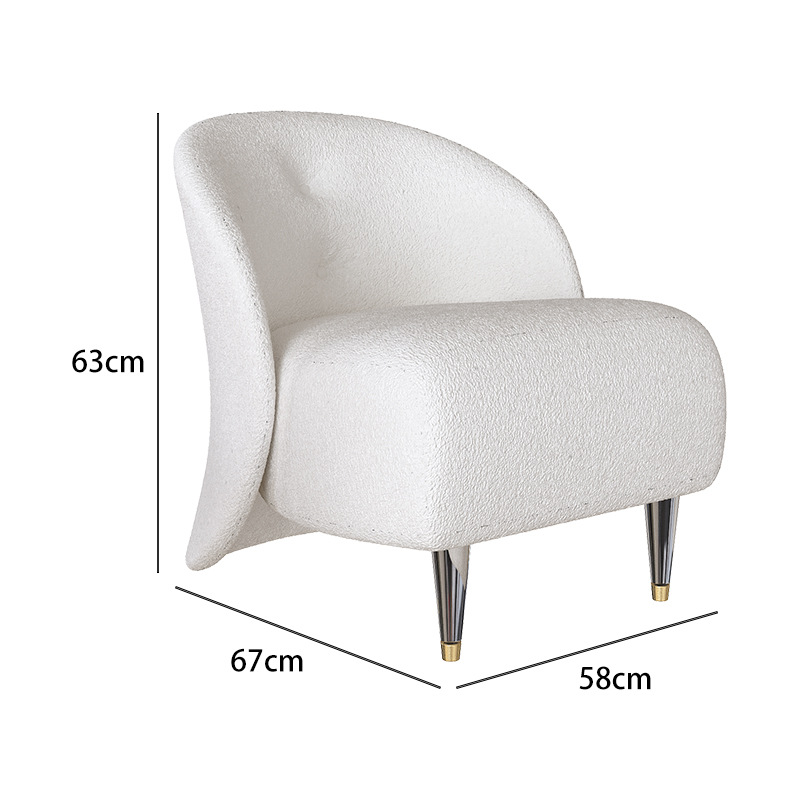 Sofá individual en forma de media luna blanca