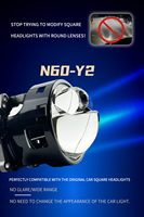 Projecteur Bi-LED XC007 3 pouces, lentille de phare à trois coupelles, 42 62W 6000K, portée longue de 800M, pour rénovation automobile