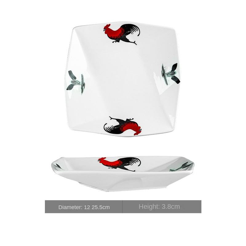 Cock 10-inch nine-compartment plate