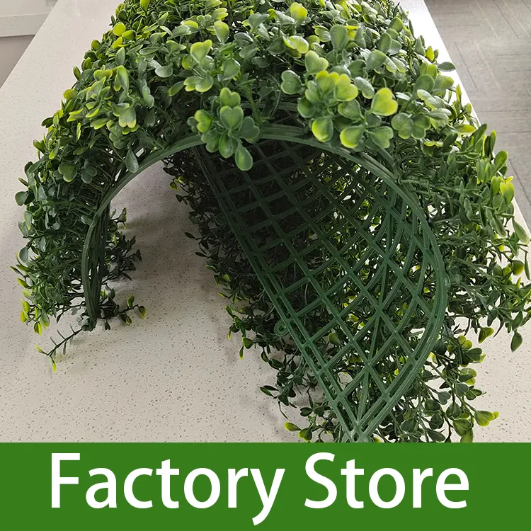 Grama Artificial Para Pared Green Fake Boxwood Hedge Plant Panel Artificial Grass Wall Panel Decor Privacy Greenery Backdrop