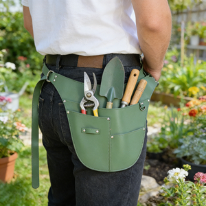 Ceinture porte-outils de jardin en similicuir premium, sangle de taille réglable, organisateur multi-poches pour le jardinage, la fleuristerie et les travaux de jardin - Product Image 6