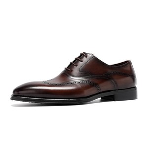Zapatos de Hombre de Diseño de Lujo 2026, de Piel Vacuna en Capas, Punta Cuadrada, Ligeros, Antideslizantes, Transpirables, de Alta Calidad, Talla Grande, con Cordones - Product Image 3