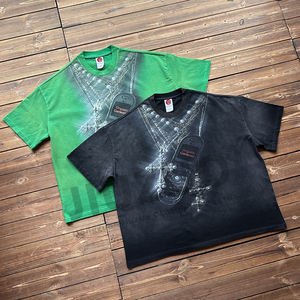 <span class=keywords><strong>OEM</strong></span>高品质宽松男士短款t恤短袖男士褪色t恤设计师印花街装制造商 - Product Image 3