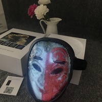WisdomTimes 2023 Masque facial LED intelligent technique pour Halloween, déguisement programmable par application, couleurs complètes, rechargeable 2000mAh 12