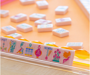 Mi Mahjong Serie LUMERA |   Mahjong Irradia Alegría |   Juego de 160 Baldosas Acrílicas de Lujo en Rosa Claro para Entretenimiento - Product Image 3