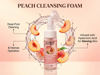 FLOWER SECRET Peach Makeup Remover Mousse Deep Cleansing Foam 150ml - Pabrik OEM/ODM Profesional & Dukungan Agen Merek