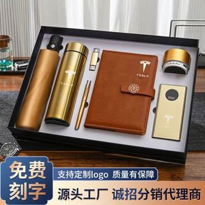2024 Luxury Custom Logo Business Promotional Gift Set A5 Notebook <b>Pen</b> Stainless Steel Thermos Cup Silk Screen Printed Flash - Product Image 3