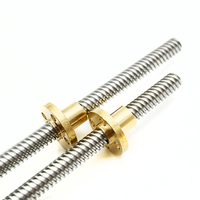 Tr8X8 Ball Screw with Bearing 100mm Stainless Steel Brass Nut Factory Direct Customized 1 Year Warranty