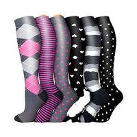 Chaussettes de cyclisme unisexes à compression au genou 20-30mhg personnalisables tricotées à la main ODM chaussettes de compression de sport