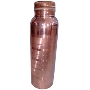 Bright Copper Water Bottle Plane Polished Best Selling Copper Water Bottle Leakproof Sustainable Metallic Healthy <b>Drinkware</b> - Product Image 5