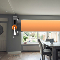 Ventana Francesa Moderna con Motor Eléctrico Integrado, Carga Solar Tipo-C, Funcionamiento Automático, Control Remoto, Habilitada para WiFi