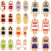 Tenue d'entraînement personnalisée avec logo, haut court et short de sport rouge pour enfants, vêtements de sport pour club de danse