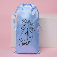 Sac de rangement pour chaussures de ballet pour femmes, en toile et satin, avec cordon de serrage, respirant, pour adultes et enfants
