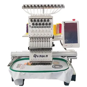 One Head High Accuracy multi-needle computerized embroidery making 12 15 needles Cap tshirt tower flat Embroidery Machine