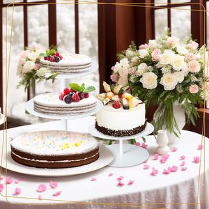 Set di Alzatine per Torte in Acrilico Bianco a 6 Livelli, Diametro Disco 8-14 Pollici, Alzatine Alte per Torte, Perfette per Matrimoni, Baby Shower, Tavolo Dessert - Product Image 5