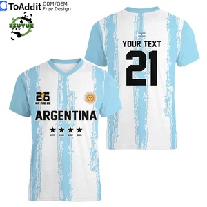 <span class=keywords><strong>Camiseta</strong></span> de Fútbol Personalizable de Secado Rápido con Rayas Estilo Argentino y Tailandés, Sublimación con Nombre y Número del Equipo de <span class=keywords><strong>Argentina</strong></span>, Ropa Deportiva de Fútbol - Product Image 4