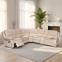 Canapé d'angle modulable en L, capitonné, avec fonction manuelle de relaxation, rembourrage en éponge et pieds en métal, pour salon moderne