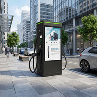 Écran tactile publicitaire grand format de 55 pouces, IP55, chargeur rapide DC EV commercial de 60/120/180 kW, 10 points tactiles, luminosité de 2500 cd/m²