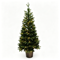 Sapin de Noël Artificiel Premium 150 cm – Gagnant du Test – Pliable pour Intérieur – Comprend un Support en Bois et un Sac de Rangement – Pure Living