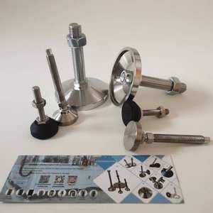 <span class=keywords><strong>Pieds</strong></span> de réglage réglables en acier inoxydable, personnalisés, zingués, pour mobilier d'hôpital et d'extérieur, qualité industrielle supérieure - Product Image 2