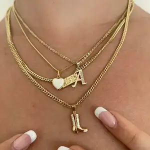 Vintage Cool 18k Gold Necklace Jewelry Creative Shoe Western Cowboy Cowgirl Boot Pendant Necklace