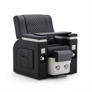 Fauteuil de pédicure pour institut de beauté, dossier électrique inclinable, station de manucure avec table latérale pour spa des ongles - Product Image 6