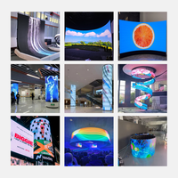 Layar LED Fleksibel Dalam Ruangan P2, Panel LED Film Lunak Full-Color, Video Wall Melengkung, Signage Digital, Iklan Toko Ritel