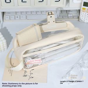 กระเป๋าเครื่องสำอางแบบใส PVC ความจุขนาดใหญ่ กันน้ำ ปิดด้วยซิป สำหรับเด็กผู้หญิง - Product Image 5