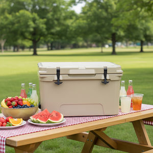 Nevera Térmica Moderna Rotomoldeada de 45QT, Aislada, con Compresor, para Latas, Camping, Pesca, Playa, Portátil, Uso Comercial, Solar - Product Image 1