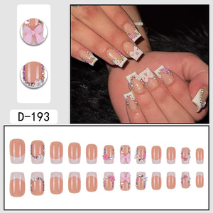 Venta al por mayor <span class=keywords><strong>de</strong></span> 24 <span class=keywords><strong>uñas</strong></span> <span class=keywords><strong>postizas</strong></span> ABS con diamantes <span class=keywords><strong>de</strong></span> punto francés blanco a <span class=keywords><strong>precio</strong></span> <span class=keywords><strong>de</strong></span> fábrica - Product Image 5