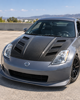 Kap Mesin Serat Karbon untuk Nissan 350Z Z33 2003-2008 Penutup Mesin Depan Ringan Suku Cadang Upgrade Bodi Mobil
