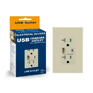 Fashionable FTR20QC wall electric socket receptacles with double usb with multiply functions