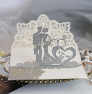 Enveloppe d'invitation de mariage personnalisée, porte-carte de poche, carte de vœux, d'affirmation professionnelle, papier 3D <span class=keywords><strong>Pop</strong></span> Up, carte de remerciement - Product Image 5