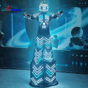 Halloween Party Robot <span class=keywords><strong>Urban</strong></span> <span class=keywords><strong>Walker</strong></span> Stilt Costume Holiday Rave Performance Wear Led Stilt Robot Clothing - Product Image 3
