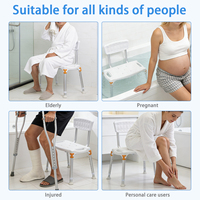 Chaise de douche réglable en hauteur, détachable, avec dossier, montage sans outil, banc de bain antidérapant pour personnes âgées, siège de sécurité pour salle de bain