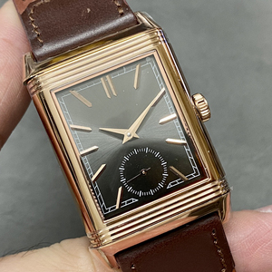 Wholesale High-end Luxury Double-sided Reversible <b>Watches</b> with Customized Logo <b>Rectangular</b> Case Leather Strap Men's <b>Watches</b> - Product Image 1