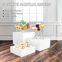 Présentoirs en acrylique blanc pour buffet, boîtes de présentation pour mariage, réception, desserts, gâteaux, table de nourriture
