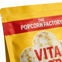 Sachet Doypack Personnalisé Imprimé en Plastique pour Popcorn, Biscuits et Snacks, avec Fermeture Ziplock Scellée en Mylar