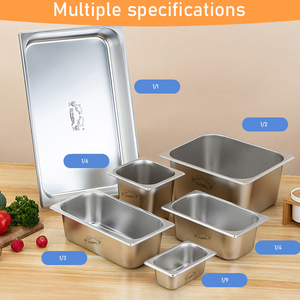 Buena calidad estilo americano acero Gn Pan contenedor de comida restaurante 1/6 Gn Pan Acero inoxidable 150mm - Product Image 3