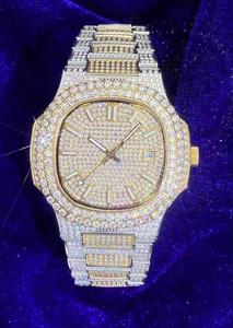 Reloj de Lujo para Hombre con Diamantes Moissanite de la Mejor Calidad, Caja Octogonal Completamente Adornada y Elegante Correa de Acero Inoxidable, Proveedor al por Mayor - Product Image 2