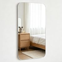 Miroir mural rectangulaire sans cadre, miroir de chambre en verre et aluminium, sur mesure 3-8 mm pour la décoration intérieure, commande en gros OEM